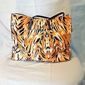 Talbots pony hair tiger tote